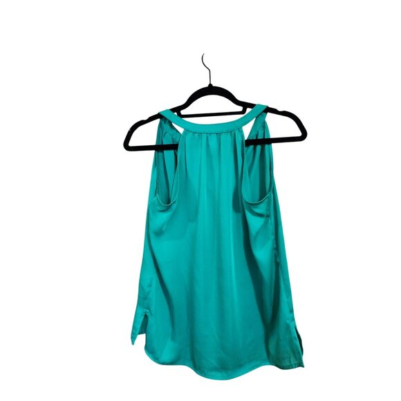 Veronica M Womens Sleeveless Emerald Green Keyhole Top XS Imported Fabric - Picture 2 of 3